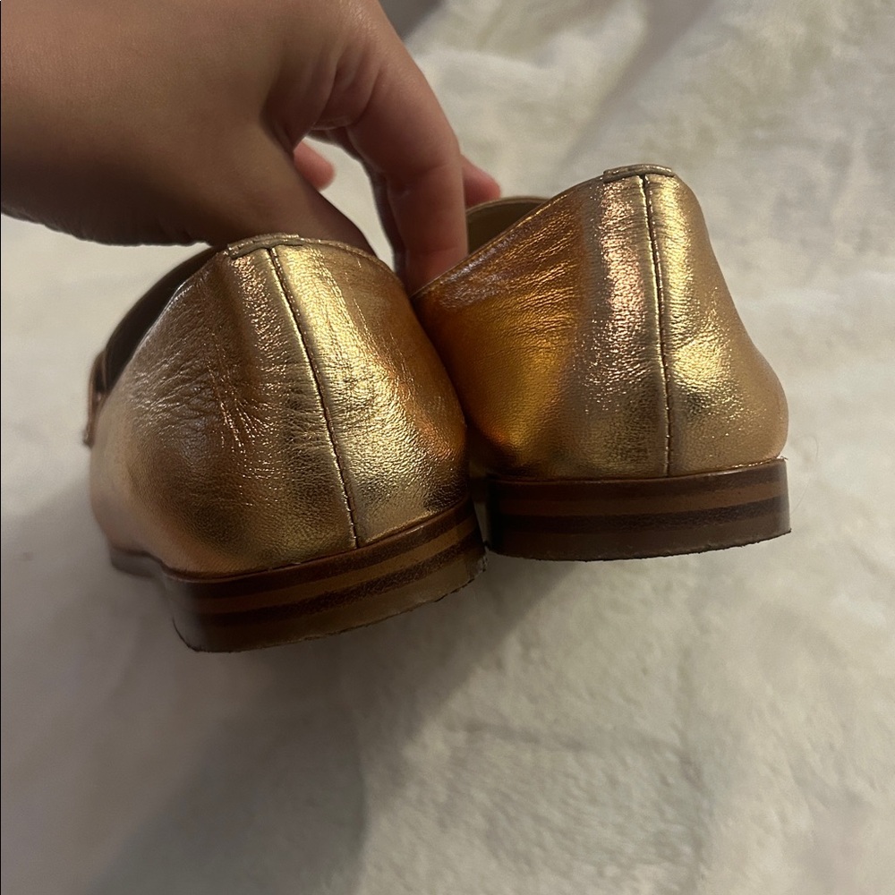 Boden Iris Snaffle Metallic Gold Leather Loafers - Picture 9 of 13